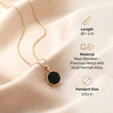 Obsidian Necklace - Circle Medallion