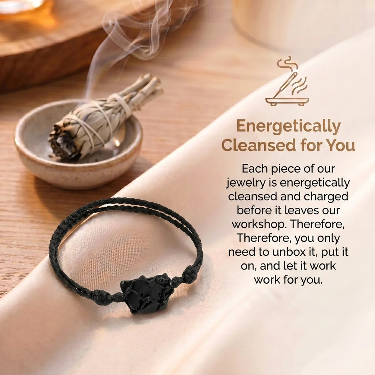 Obsidian Bracelet - Unprocessed