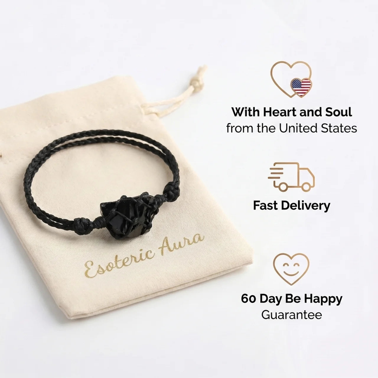 Obsidian Bracelet - Unprocessed