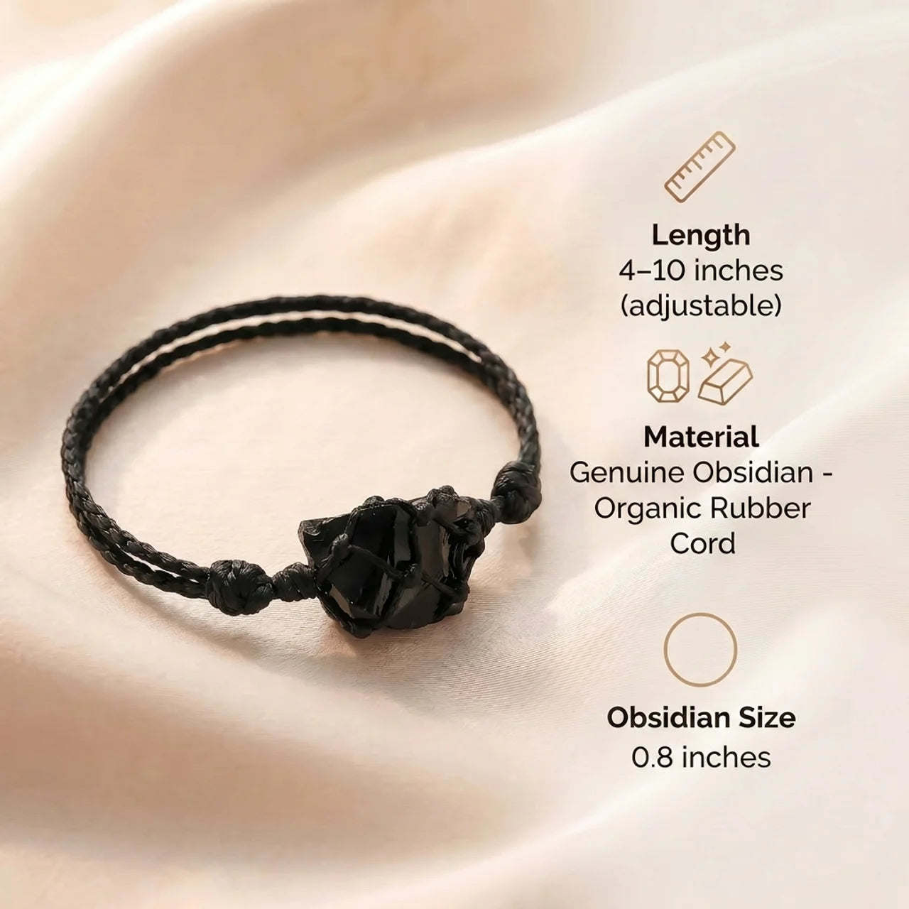 Obsidian Bracelet - Unprocessed