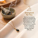 Obsidian Necklace - Gold Plating