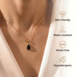 Obsidian Necklace - Gold Plating