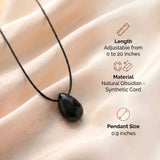 Obsidian Necklace - Natural Necklace Teardrop Shape