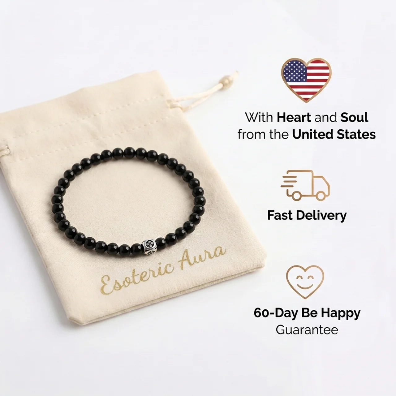 Obsidian Bracelet - Pearls
