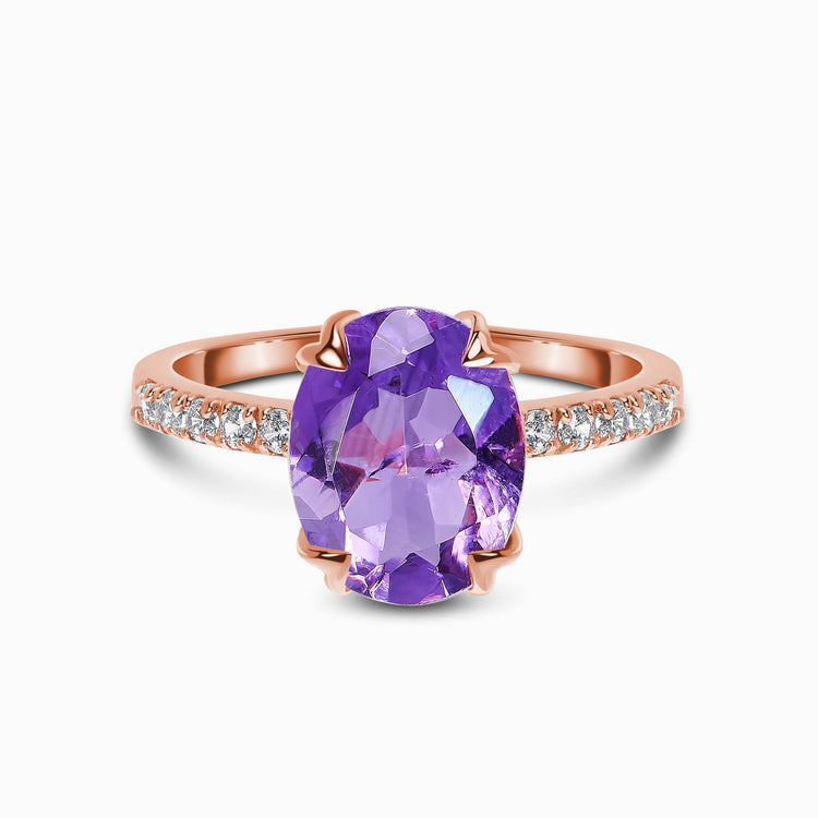 Amethyst & White Zircon Ring