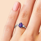 Amethyst Ring - Drop Shape Ground