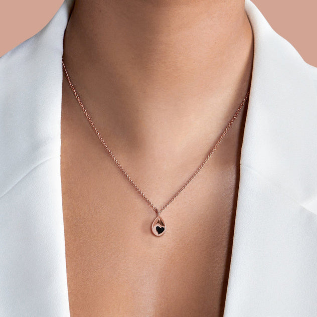 Obsidian Necklace - Hidden Heart