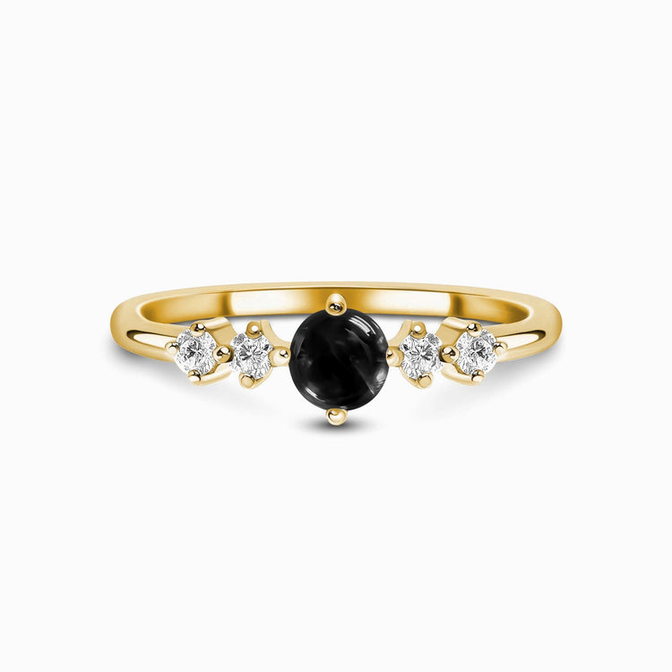 Obsidian Ring - Pearl Cut