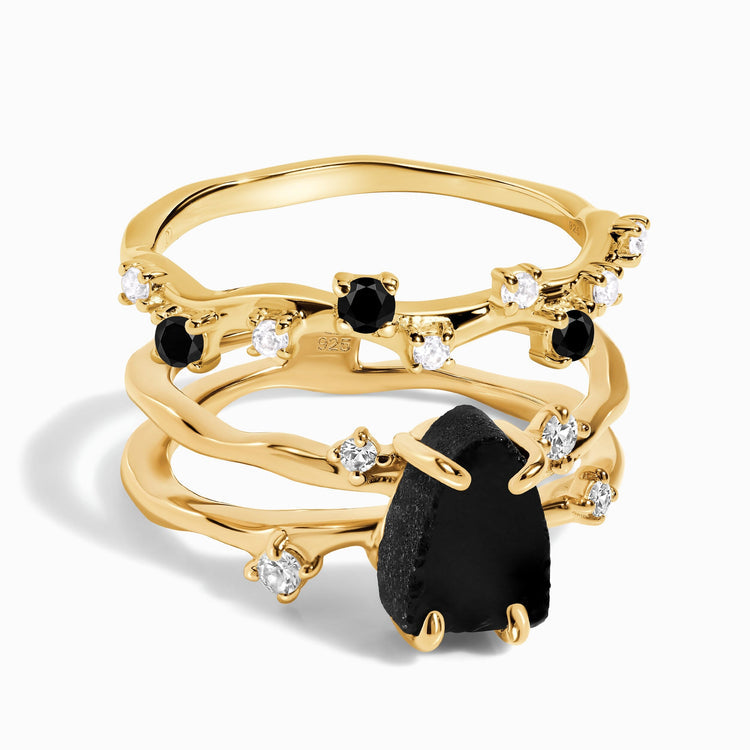Obsidian Ring - Stardust Band