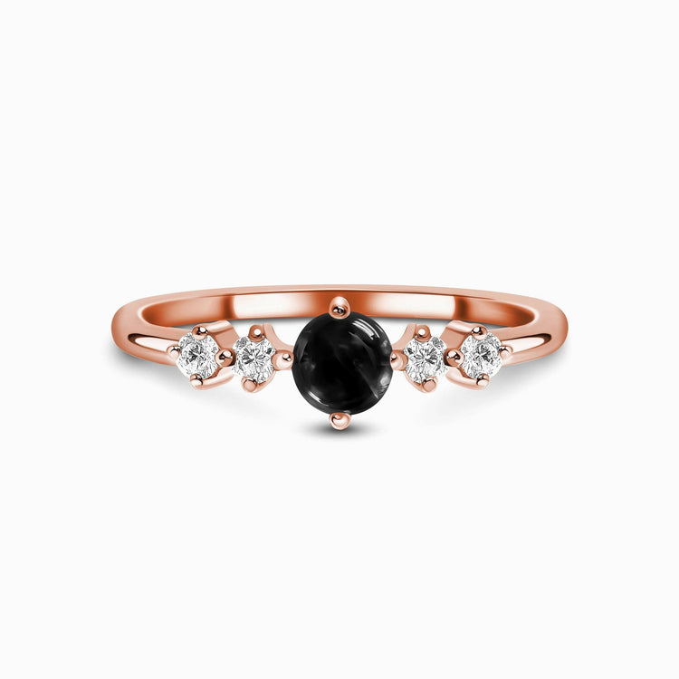 Obsidian Ring - Pearl Cut