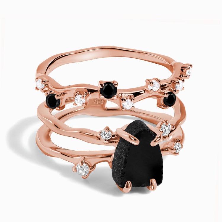 Obsidian Ring - Stardust Band