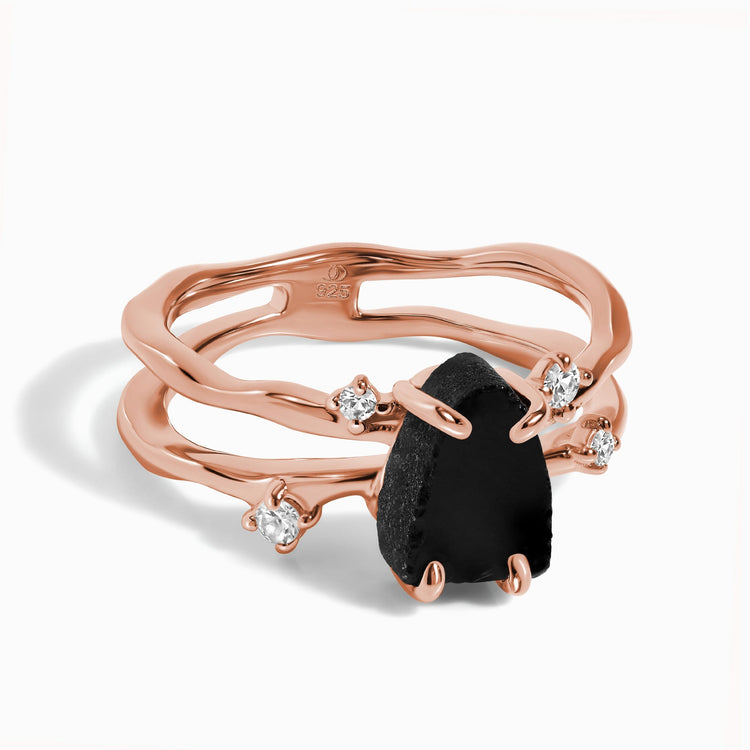 Obsidian Double Ring