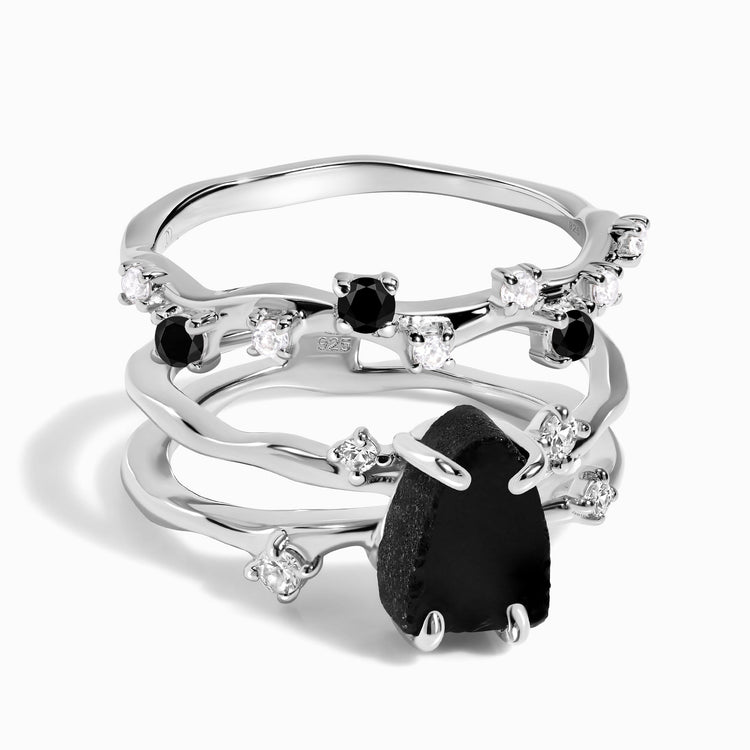 Obsidian Ring - Stardust Band