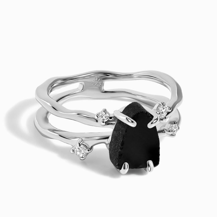 Obsidian Double Ring