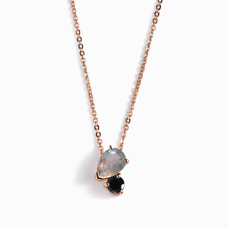 Obsidian & Labradorite Necklace