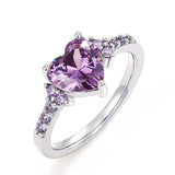 Amethyst Ring - Heart