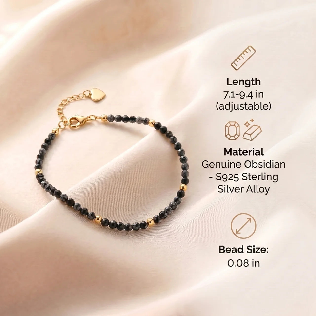 Obsidian Bracelet - Snowflake Obsidian