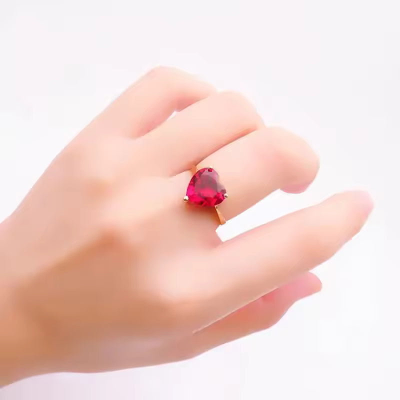 Ruby Ring - Shiny Heart