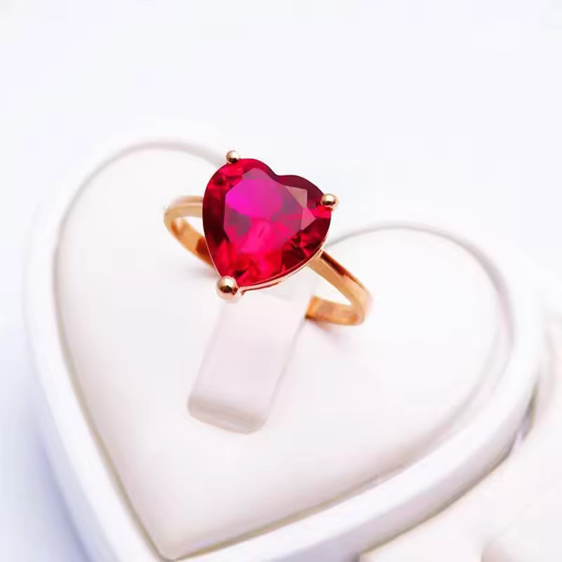 Ruby Ring - Shiny Heart