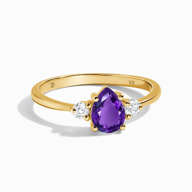 Amethyst Ring - Drop Shape Ground
