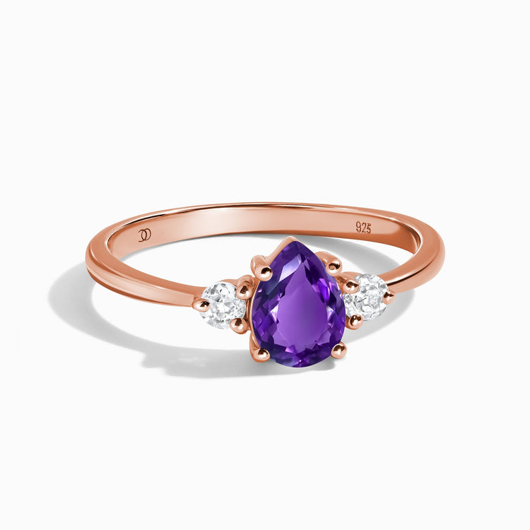 Amethyst Ring - Drop Shape Ground