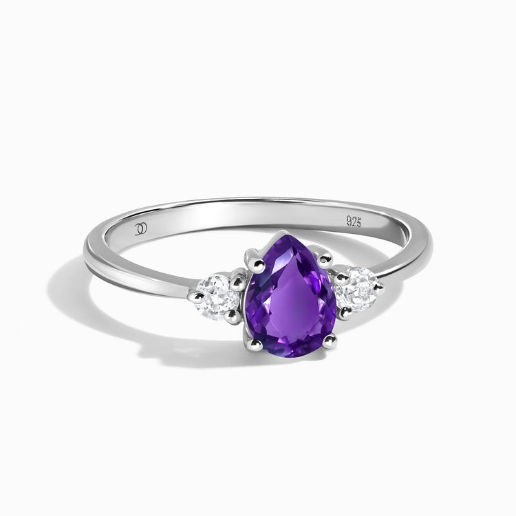 Amethyst Ring - Drop Shape Ground