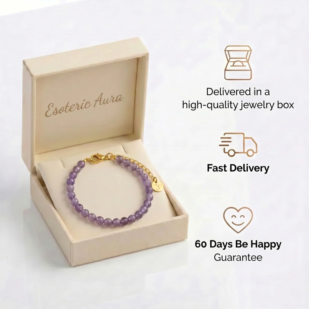 Amethyst Bracelet - Gold Alloy