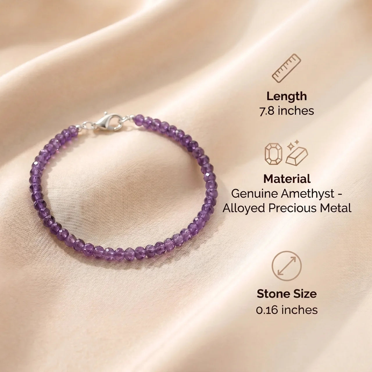 Amethyst Bracelet - Faceted Beads