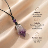 Amethyst Necklace - Unprocessed with Leather Cord