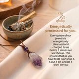 Amethyst Necklace - Unprocessed with Leather Cord
