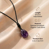 Amethyst Necklace - Pearl with Fabric Chain