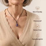 Amethyst Necklace - Pearl with Fabric Chain