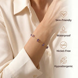 Amethyst Bracelet - Natural Pearls in Silver