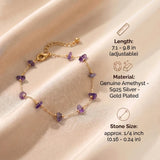 Amethyst Bracelet - Natural Pearls in Silver