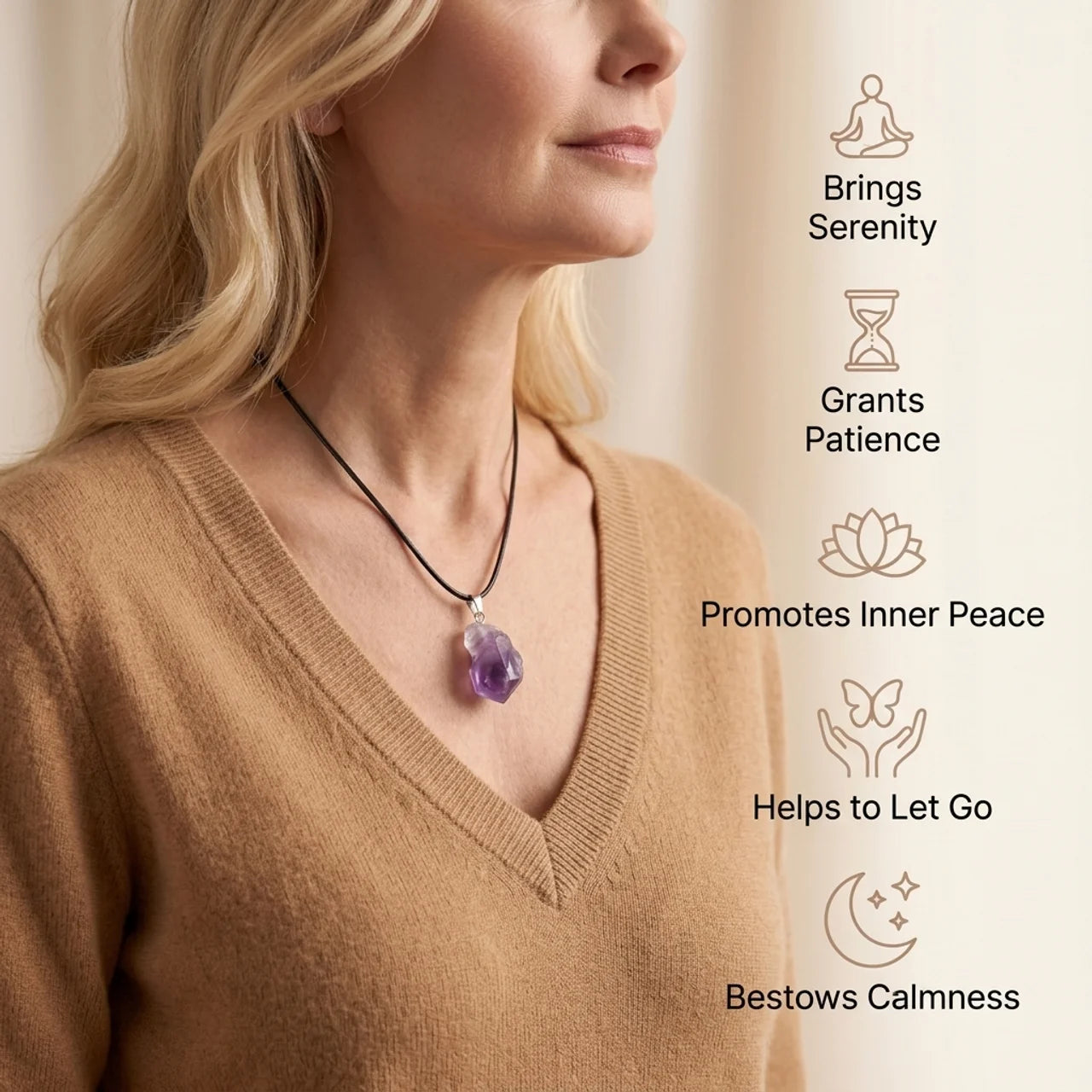 Amethyst Necklace - Unprocessed Natural Stone