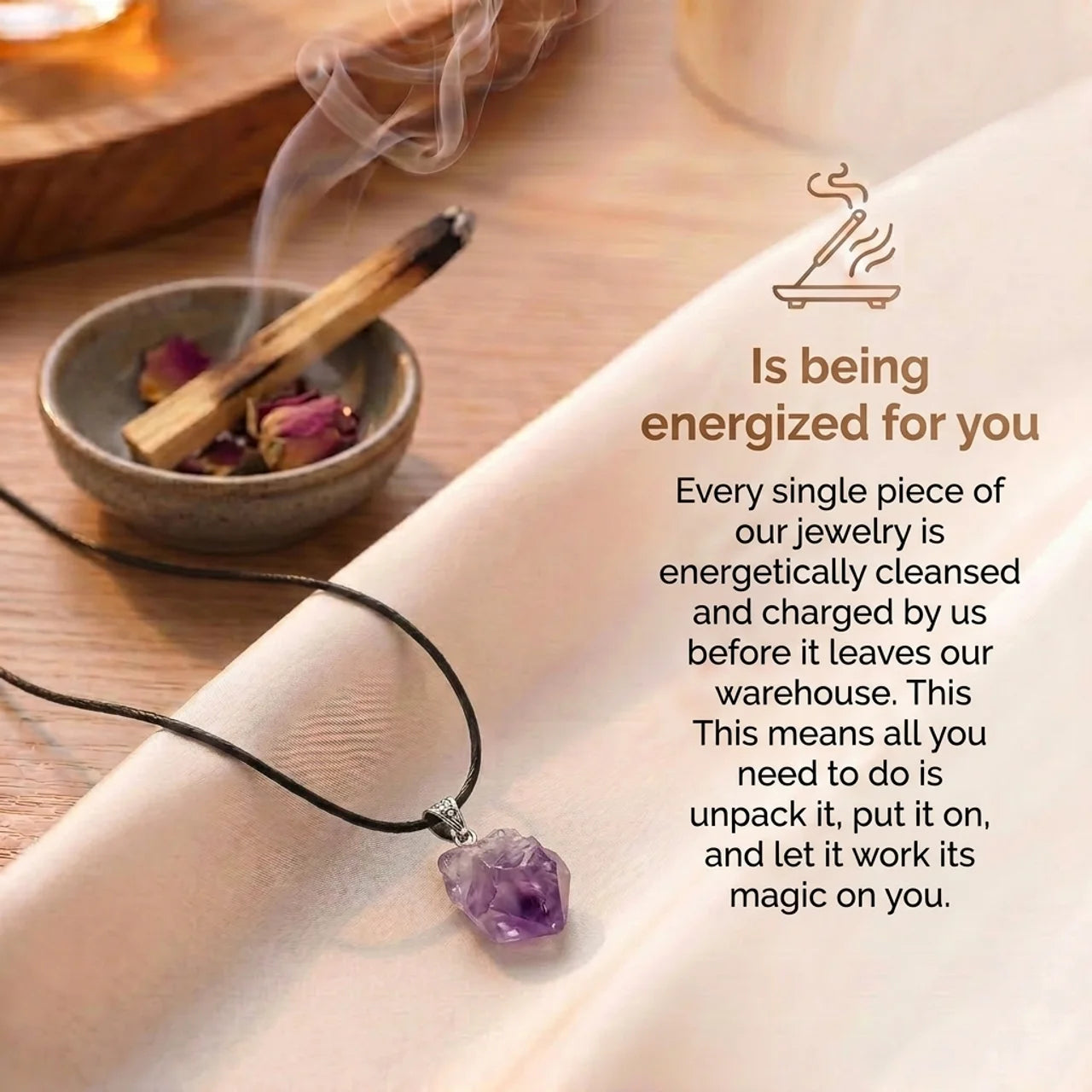 Amethyst Necklace - Unprocessed Natural Stone