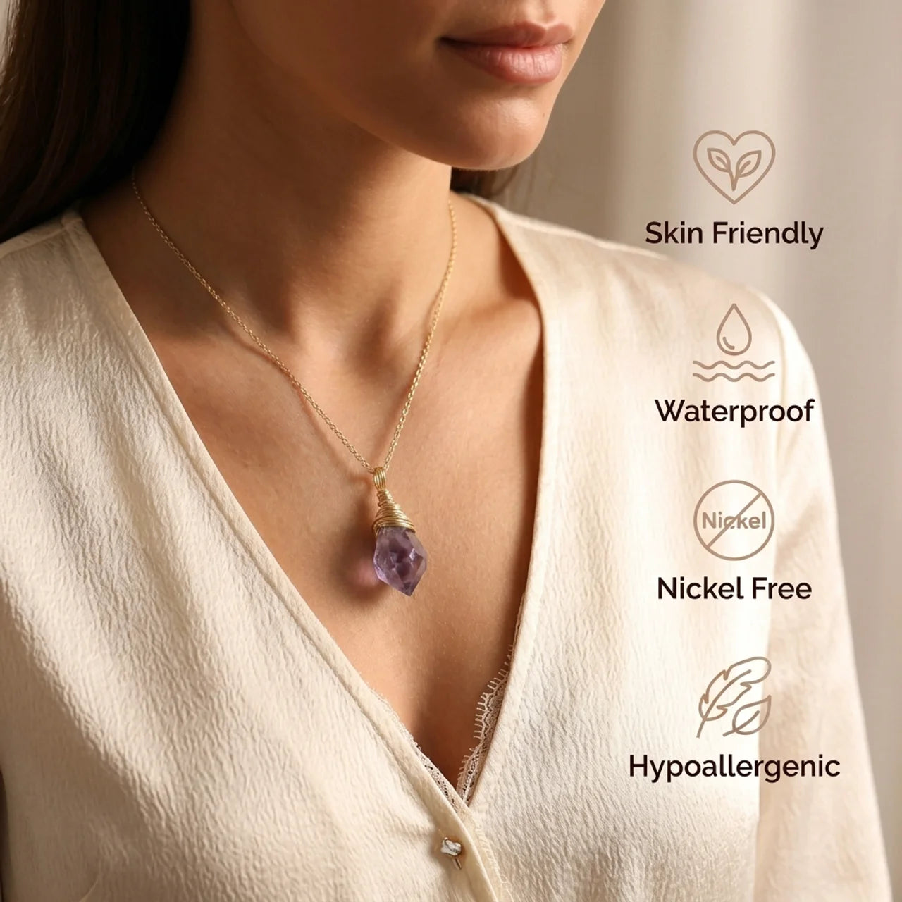 Amethyst Necklace - Elegant Pendant