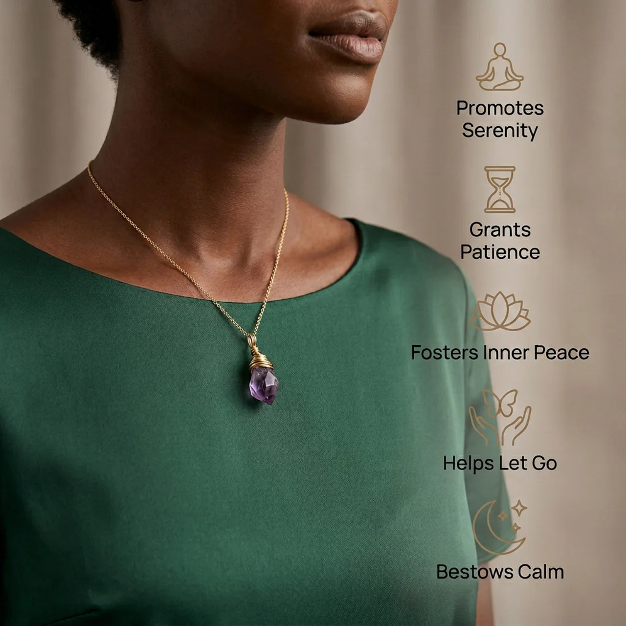 Amethyst Necklace - Elegant Pendant