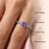 Amethyst Ring - Heart