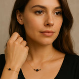 Obsidian Nature Set - Necklace & Bracelet