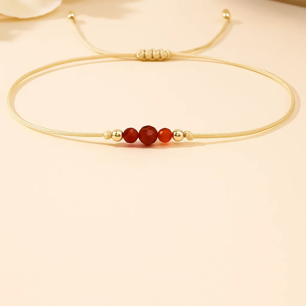 Carnelian Bracelet - Natural Cord