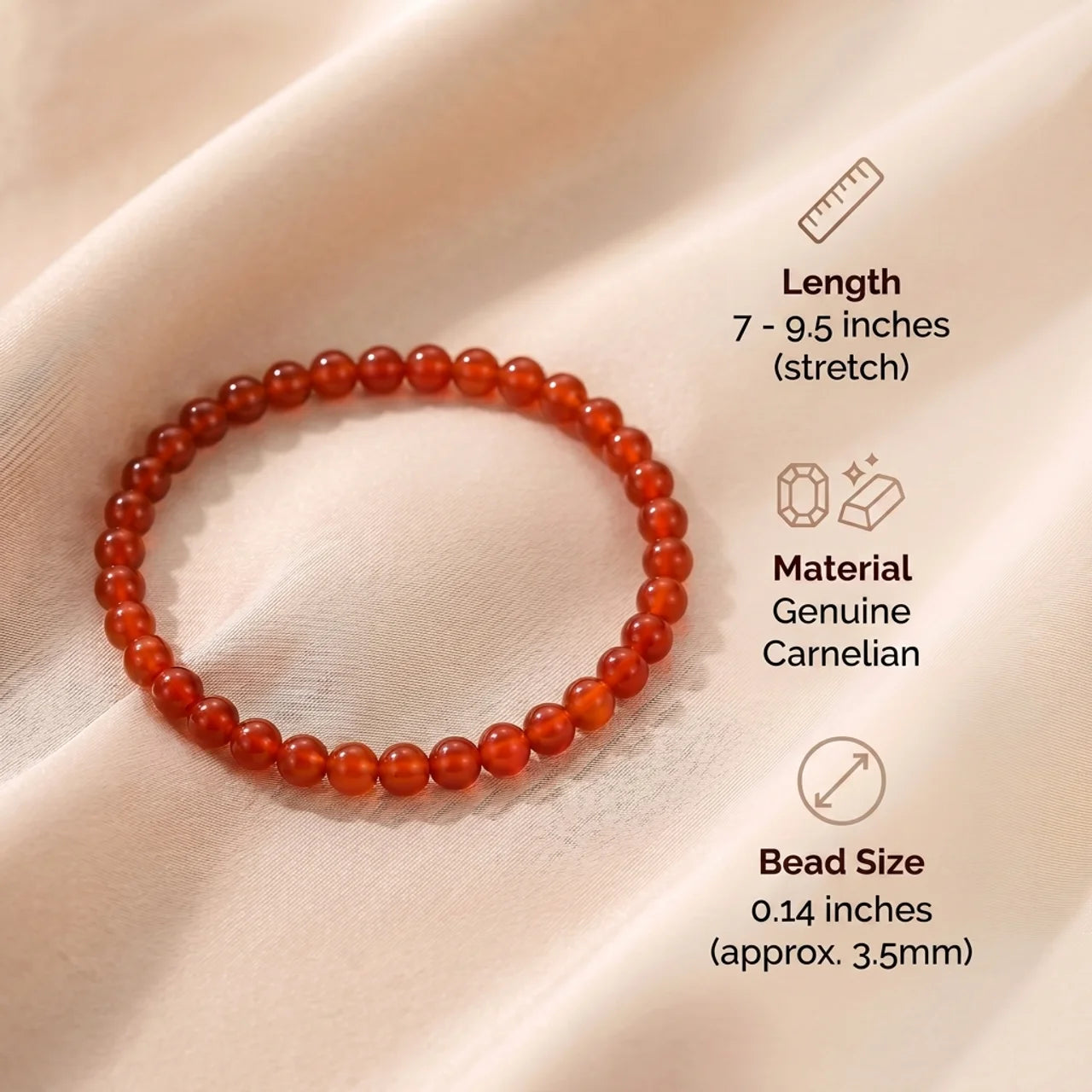 Carnelian Bracelet - Pearls