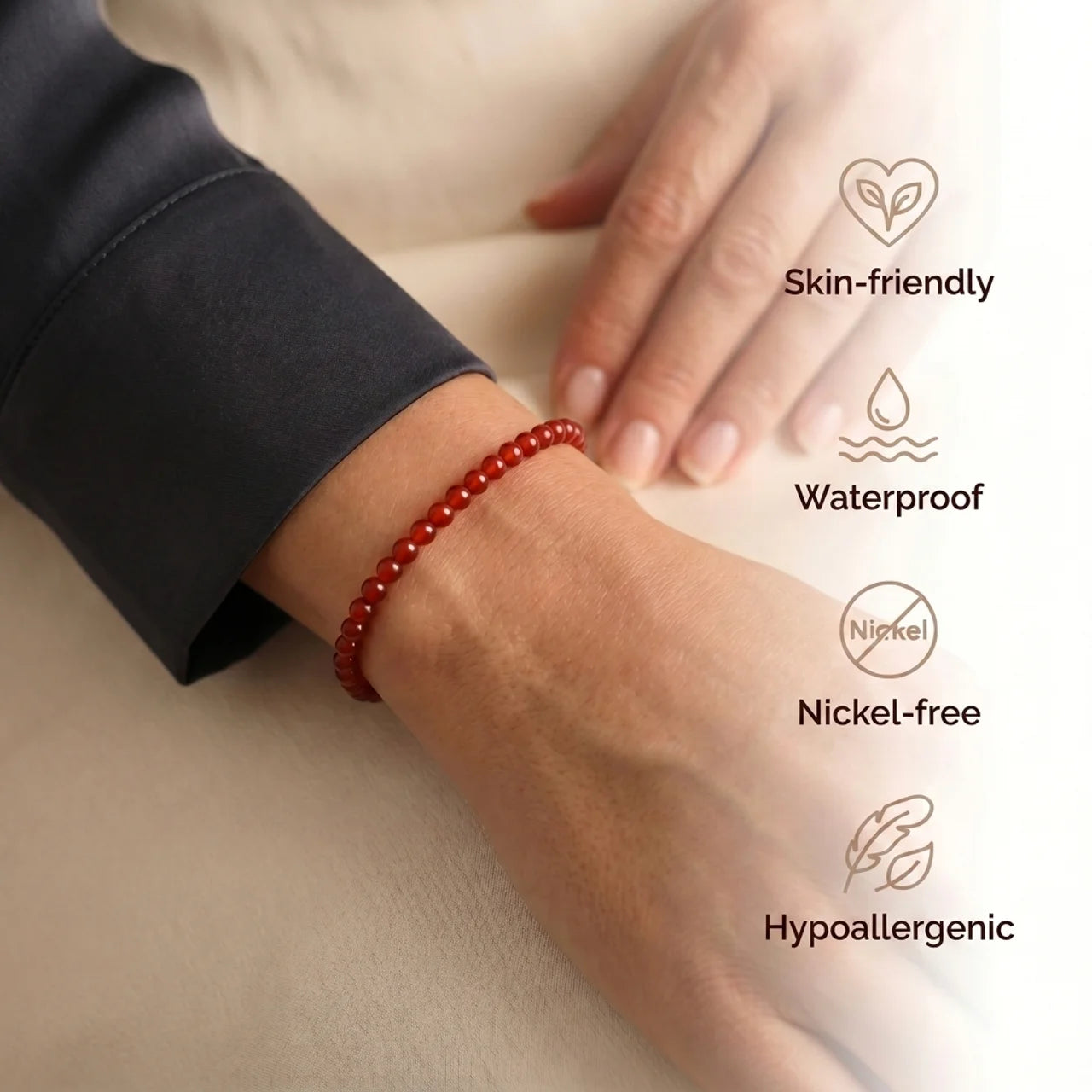 Carnelian Bracelet - Pearls