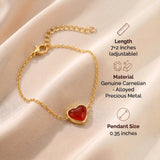 Carnelian Bracelet - Heart Shape