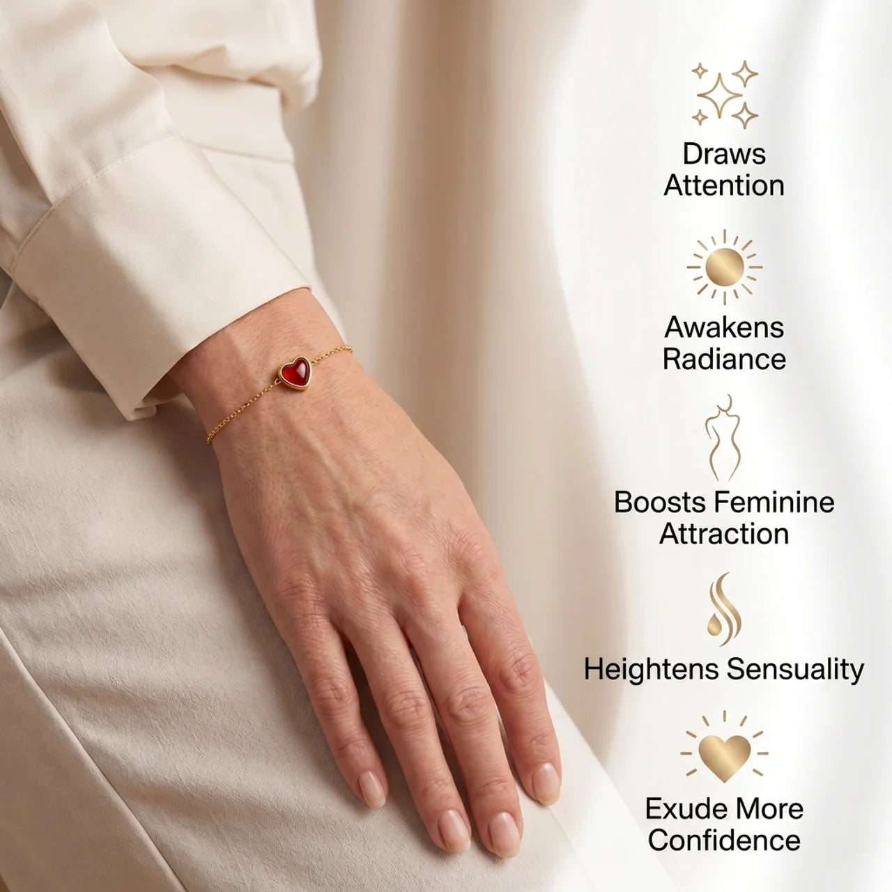 Carnelian Bracelet - Heart Shape