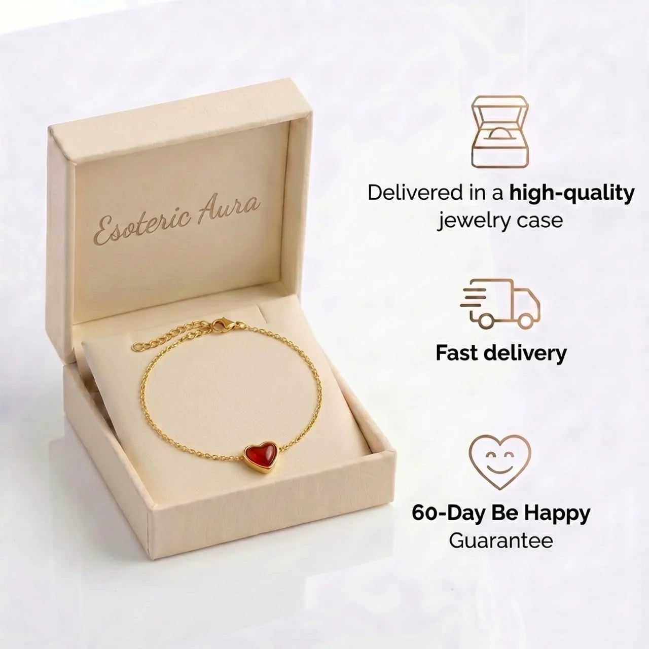 Carnelian Bracelet - Heart Shape