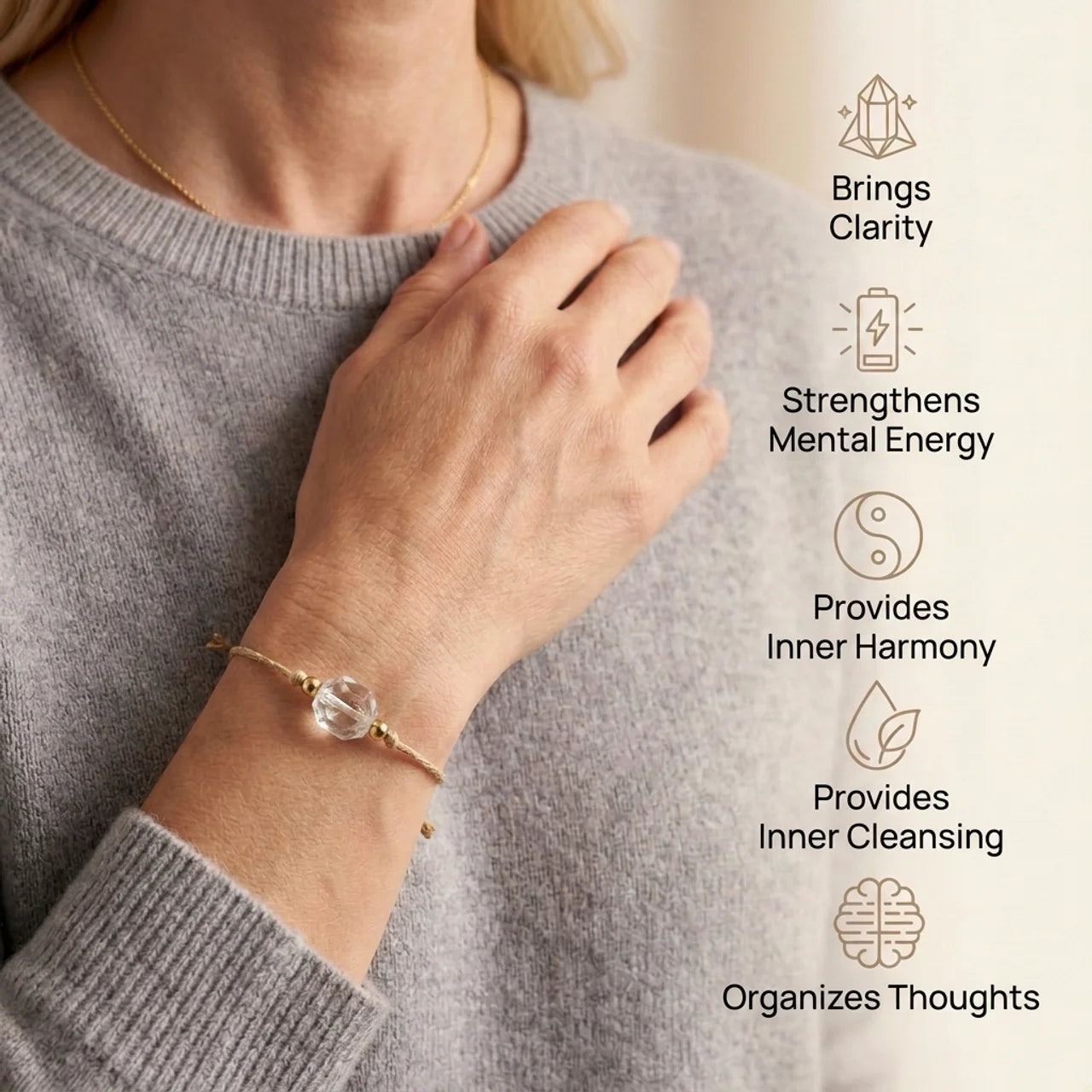 Clear Quartz Bracelet - Unprocessed