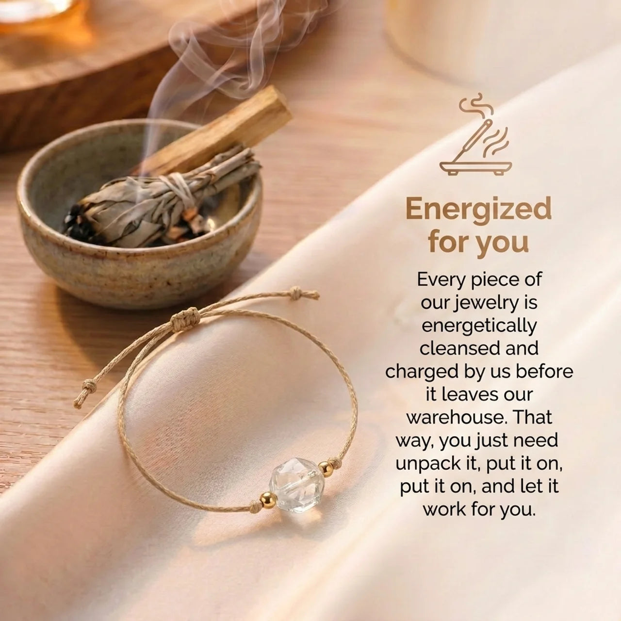 Clear Quartz Bracelet - Unprocessed