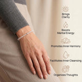 Clear Quartz Natural Stone Bracelet with Silver Bead