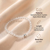Clear Quartz Natural Stone Bracelet with Silver Bead